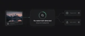 SynthID no watermark detected result showing that absence of a watermark does not prove content is authentic